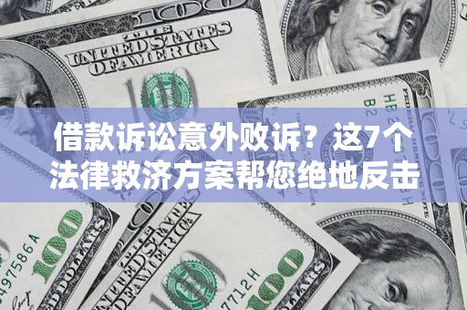 武汉借款诉讼意外败诉？这7个法律救济方案帮您绝地反击！