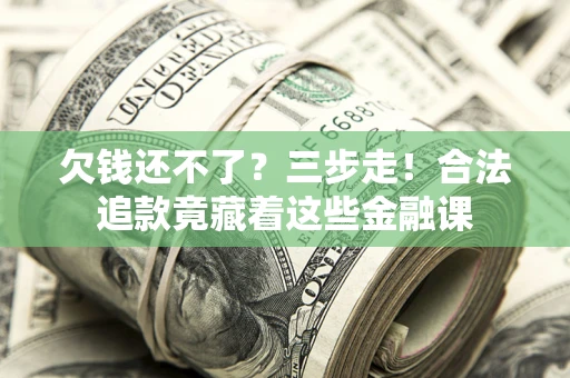 武汉欠钱还不了？三步走！合法追款竟藏着这些金融课