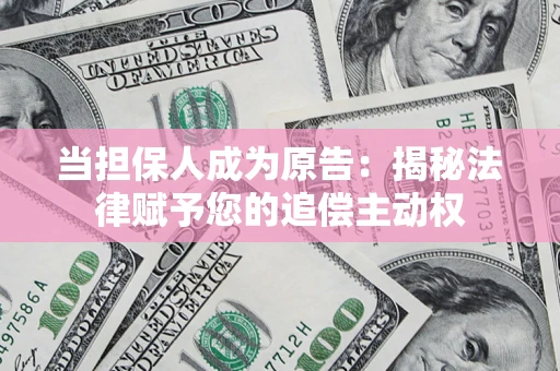 武汉当担保人成为原告：揭秘法律赋予您的追偿主动权